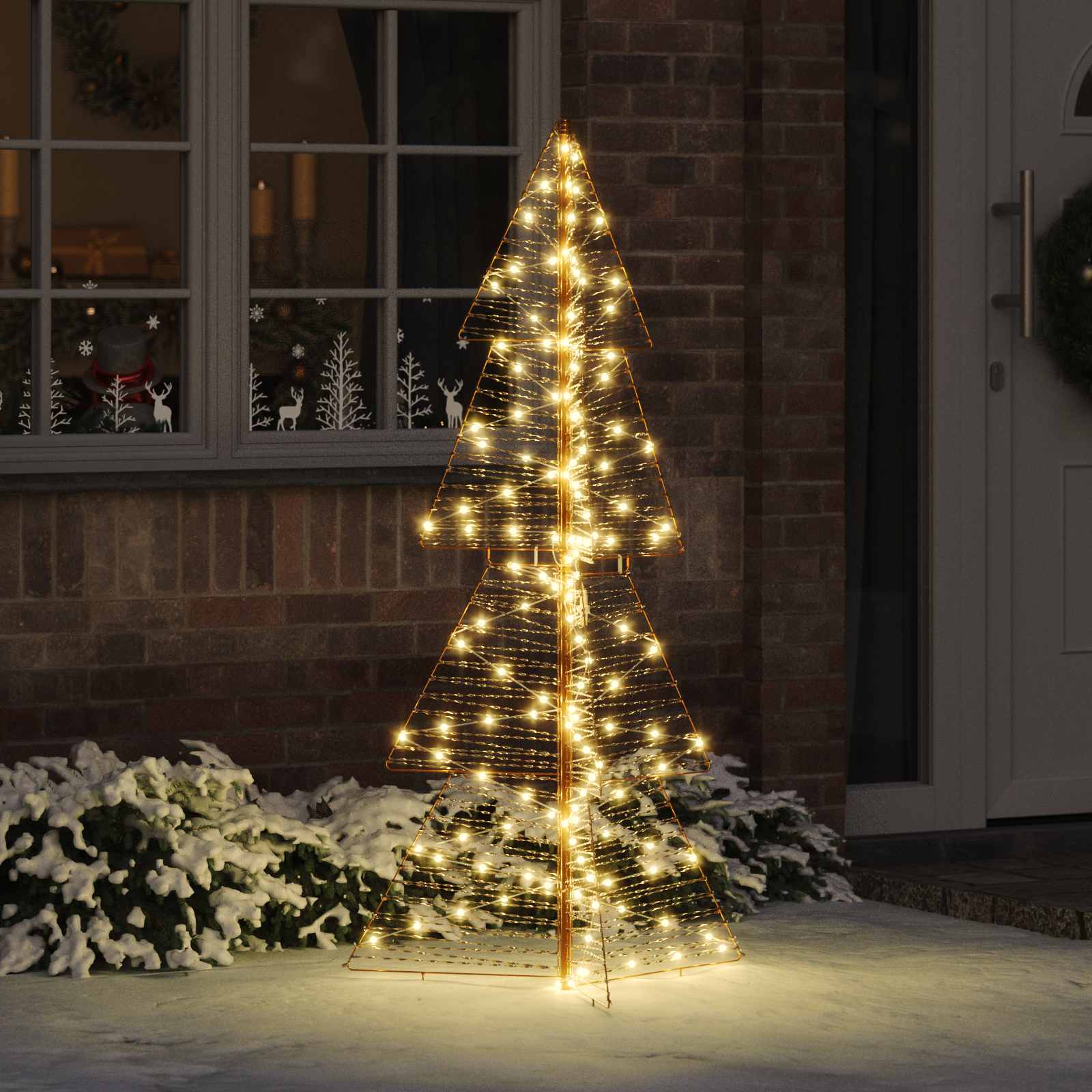 vidaXL Choinka z 160 diodami LED Ciepła biel 150 cm PET
