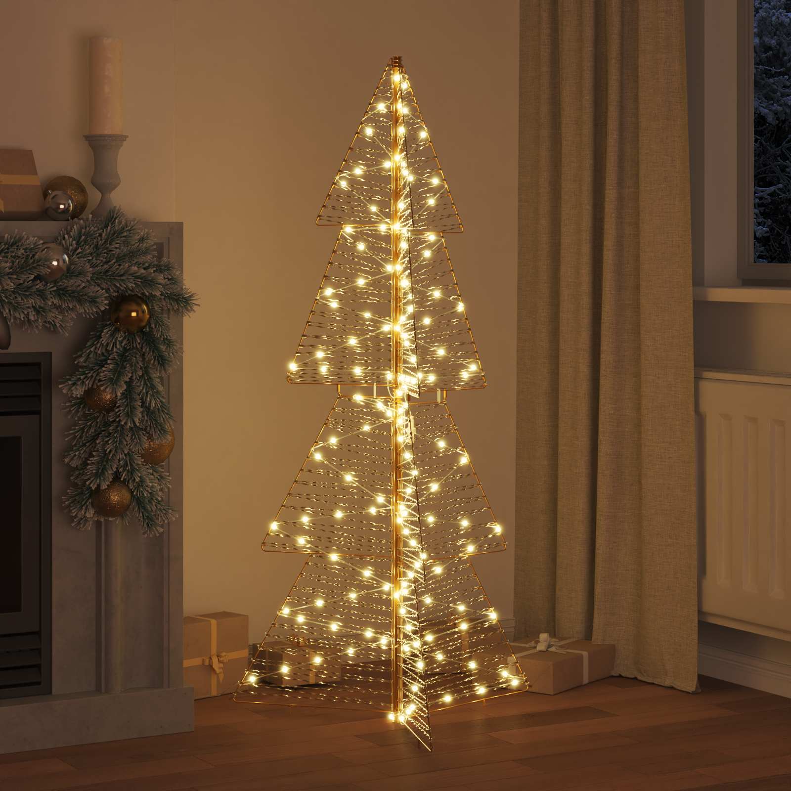 vidaXL Choinka z 160 diodami LED Ciepła biel 150 cm PET