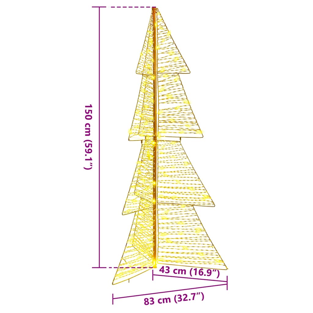 vidaXL Choinka z 160 diodami LED Ciepła biel 150 cm PET