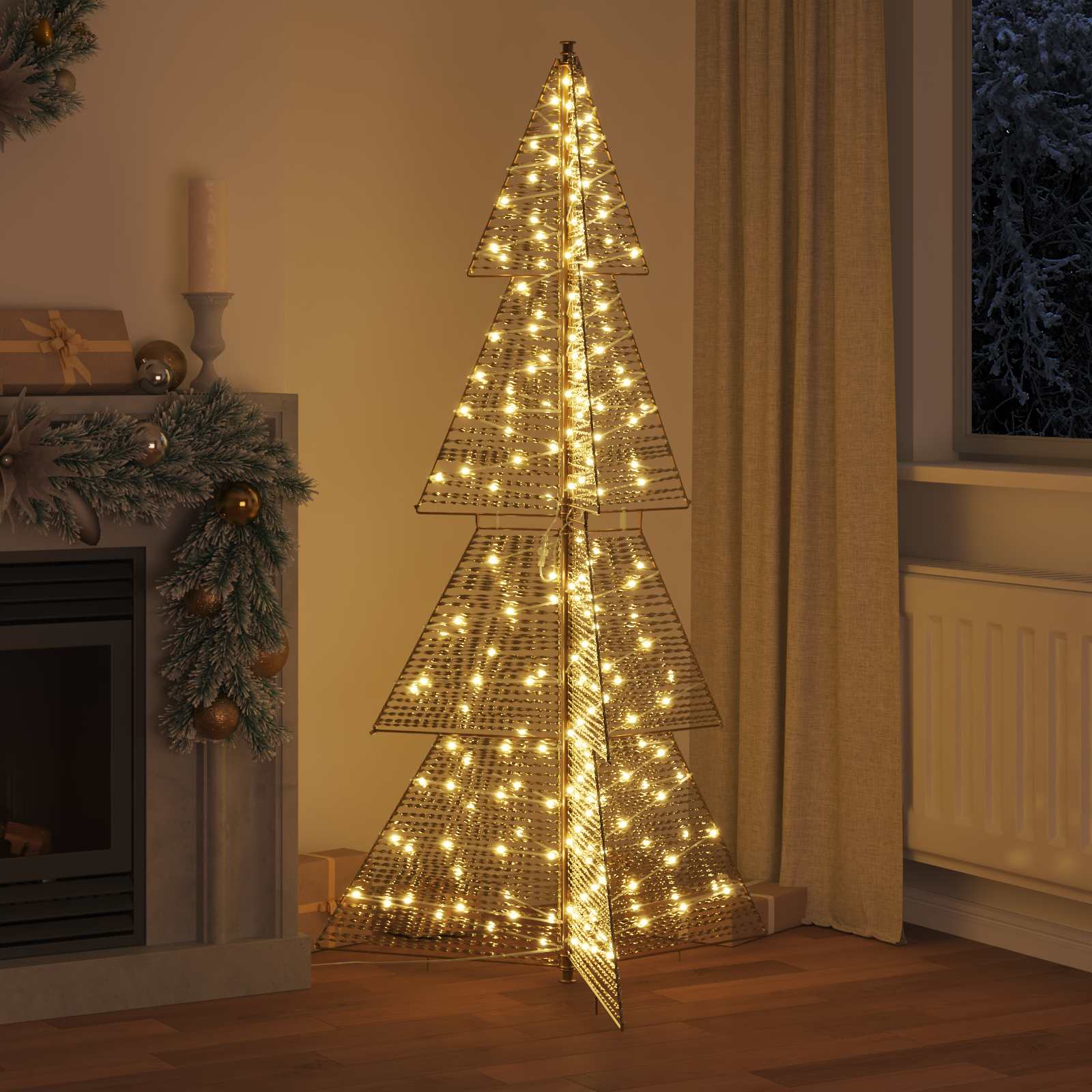 vidaXL Choinka z 240 diodami LED Ciepła biel 180 cm PET