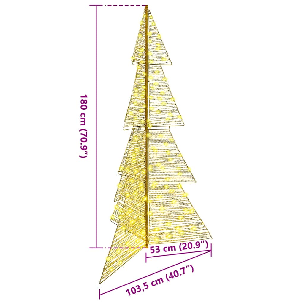 vidaXL Choinka z 240 diodami LED Ciepła biel 180 cm PET