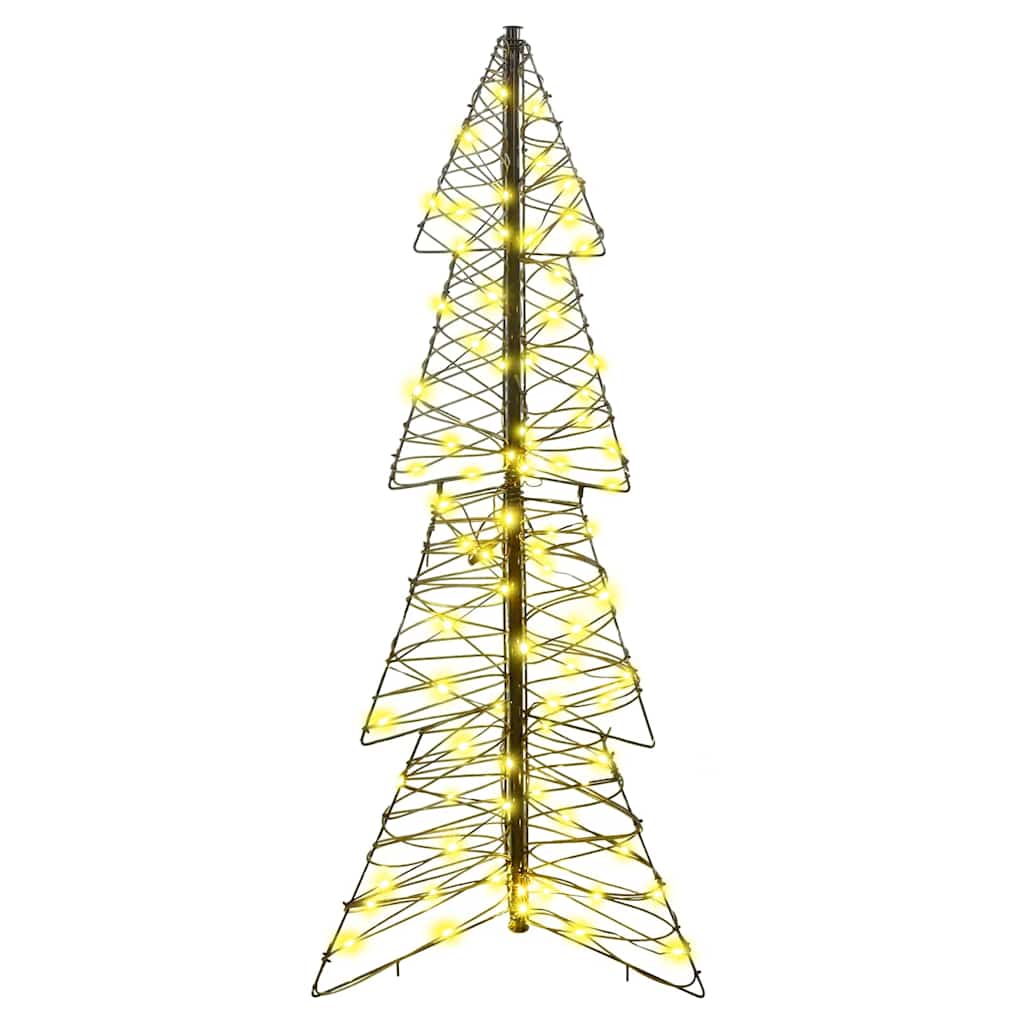 vidaXL Choinka z 100 diodami LED Ciepła biel 120 cm rattan