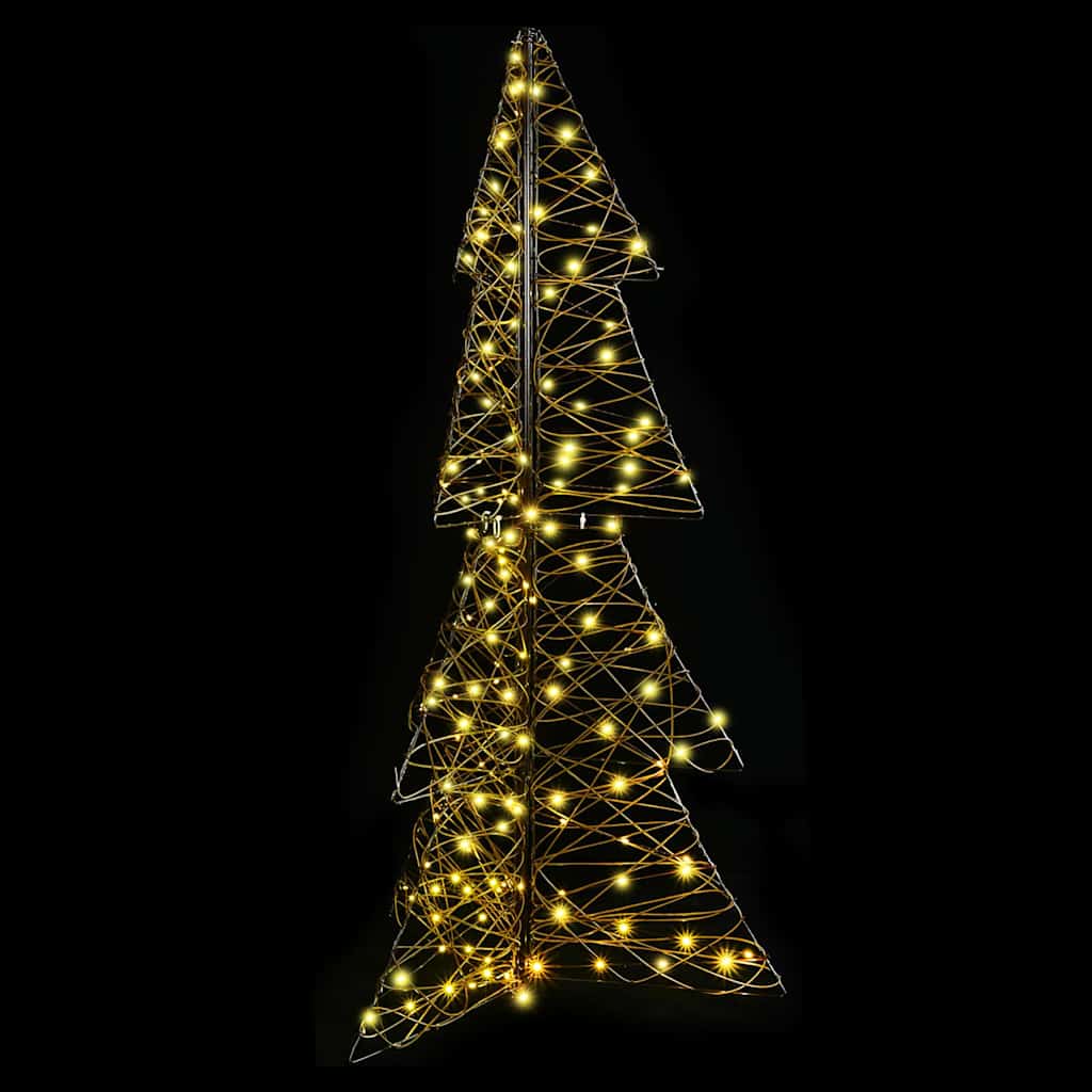 vidaXL Choinka z 160 diodami LED Ciepła biel 150 cm rattan