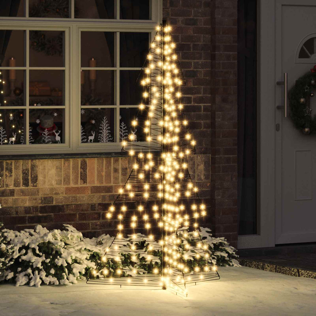 vidaXL Choinka z 240 diodami LED Ciepła biel 180 cm rattan