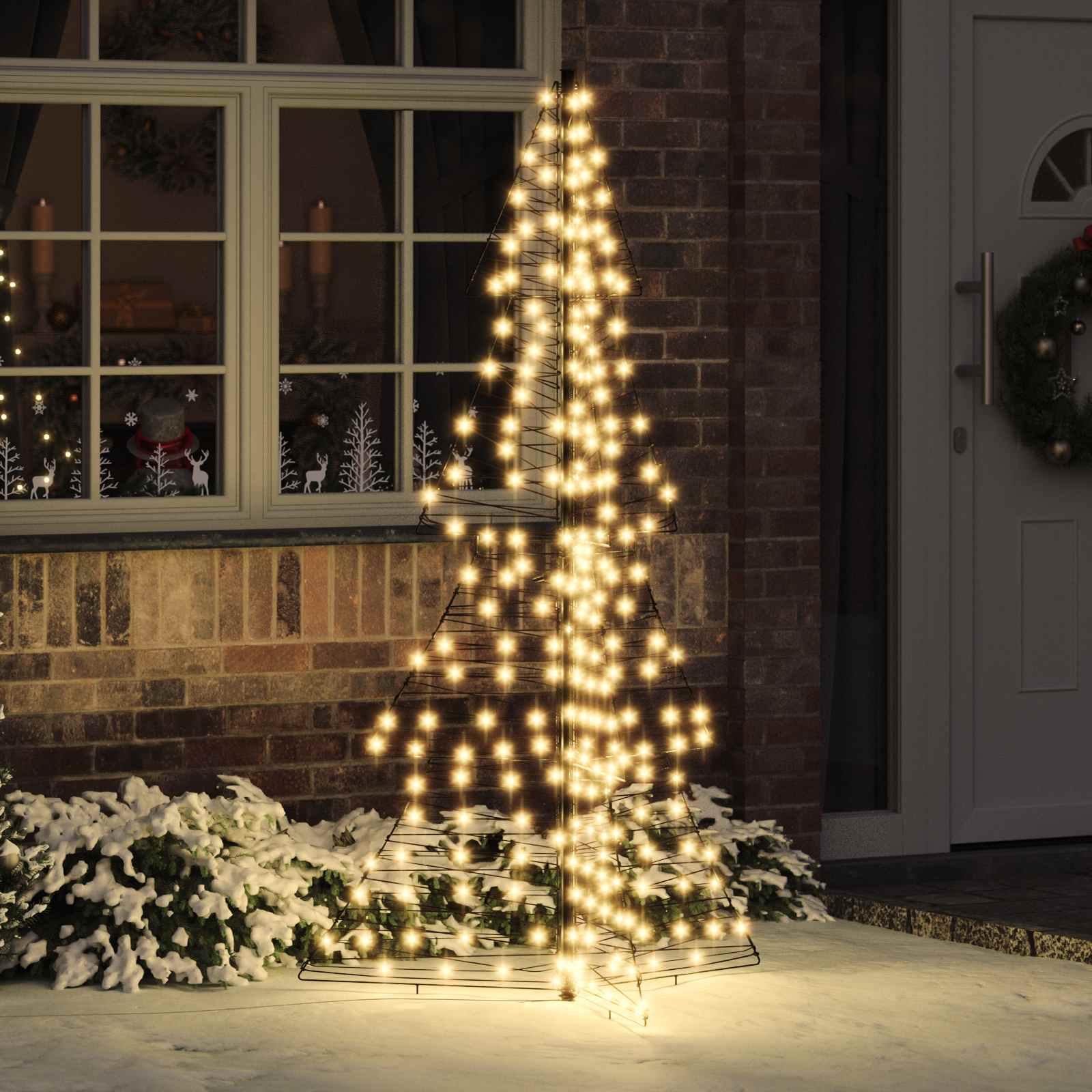 vidaXL Choinka z 240 diodami LED Ciepła biel 180 cm rattan