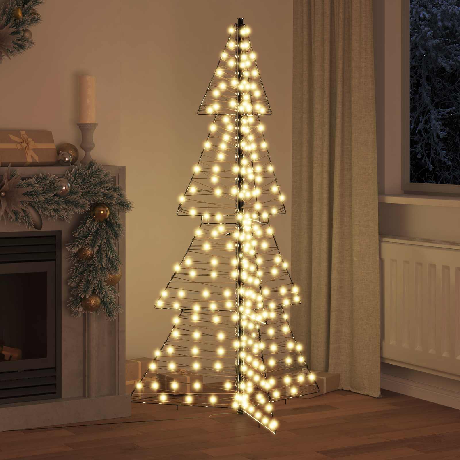 vidaXL Choinka z 240 diodami LED Ciepła biel 180 cm rattan