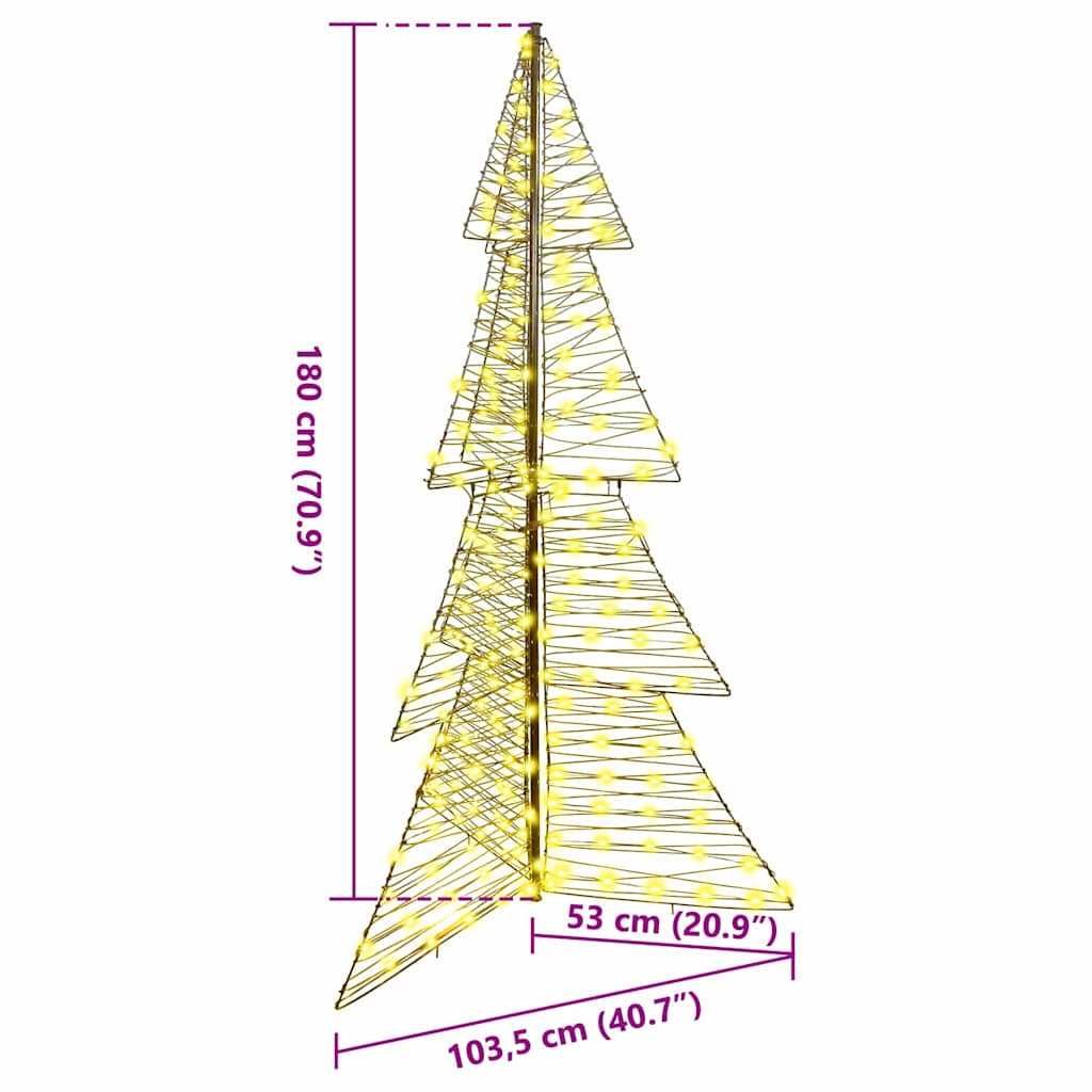 vidaXL Choinka z 240 diodami LED Ciepła biel 180 cm rattan