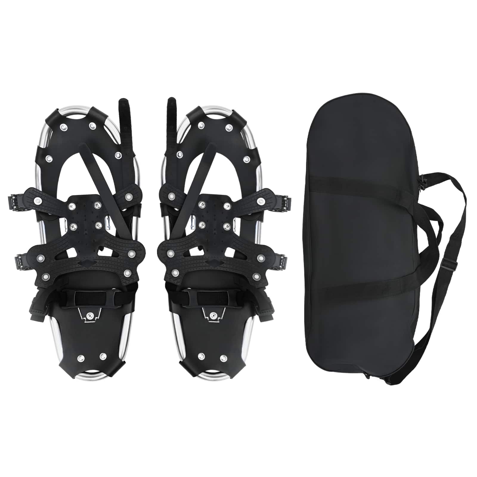 vidaXL 3 w 1 Rakiety śnieżne Srebrny i czarny 53,5 x 21 cm