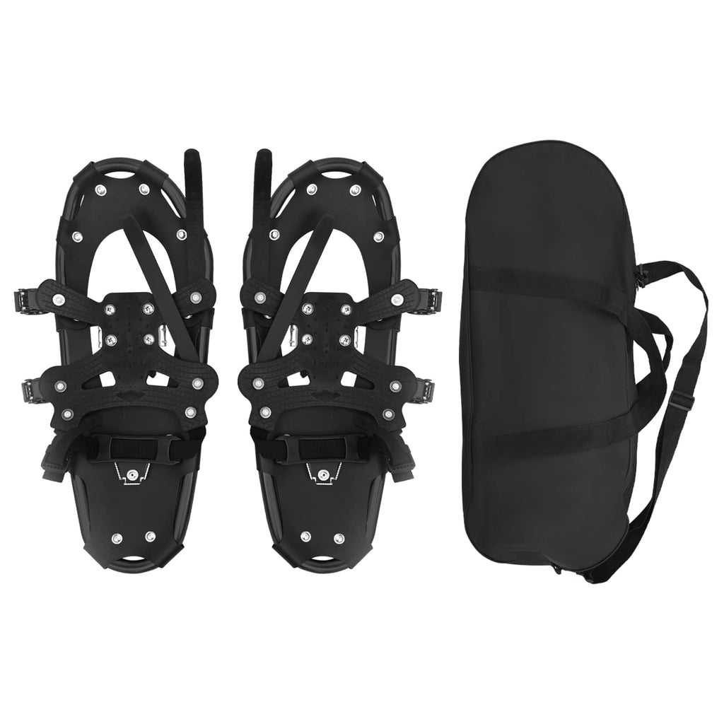 vidaXL 3 w 1 Rakiety śnieżne Czarny 53,5 x 21 cm Aluminium i HDPE