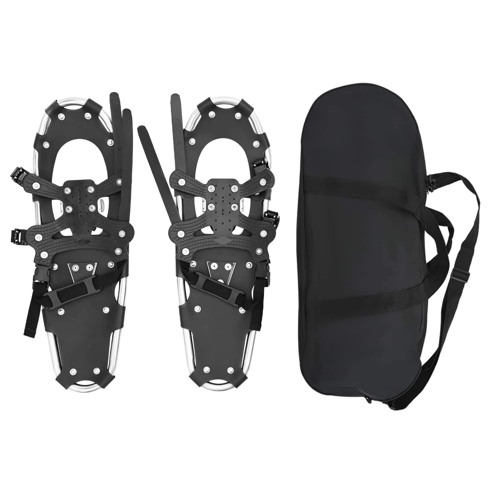 vidaXL 3 w 1 Rakiety śnieżne Srebrny i czarny 63 x 21 cm