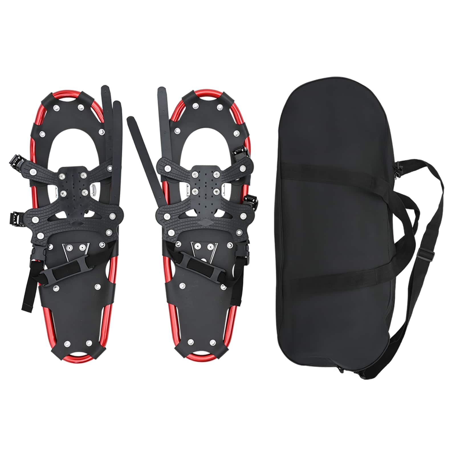 vidaXL 3 w 1 Rakiety śnieżne Czerwony i Czarny 63 x 21 cm