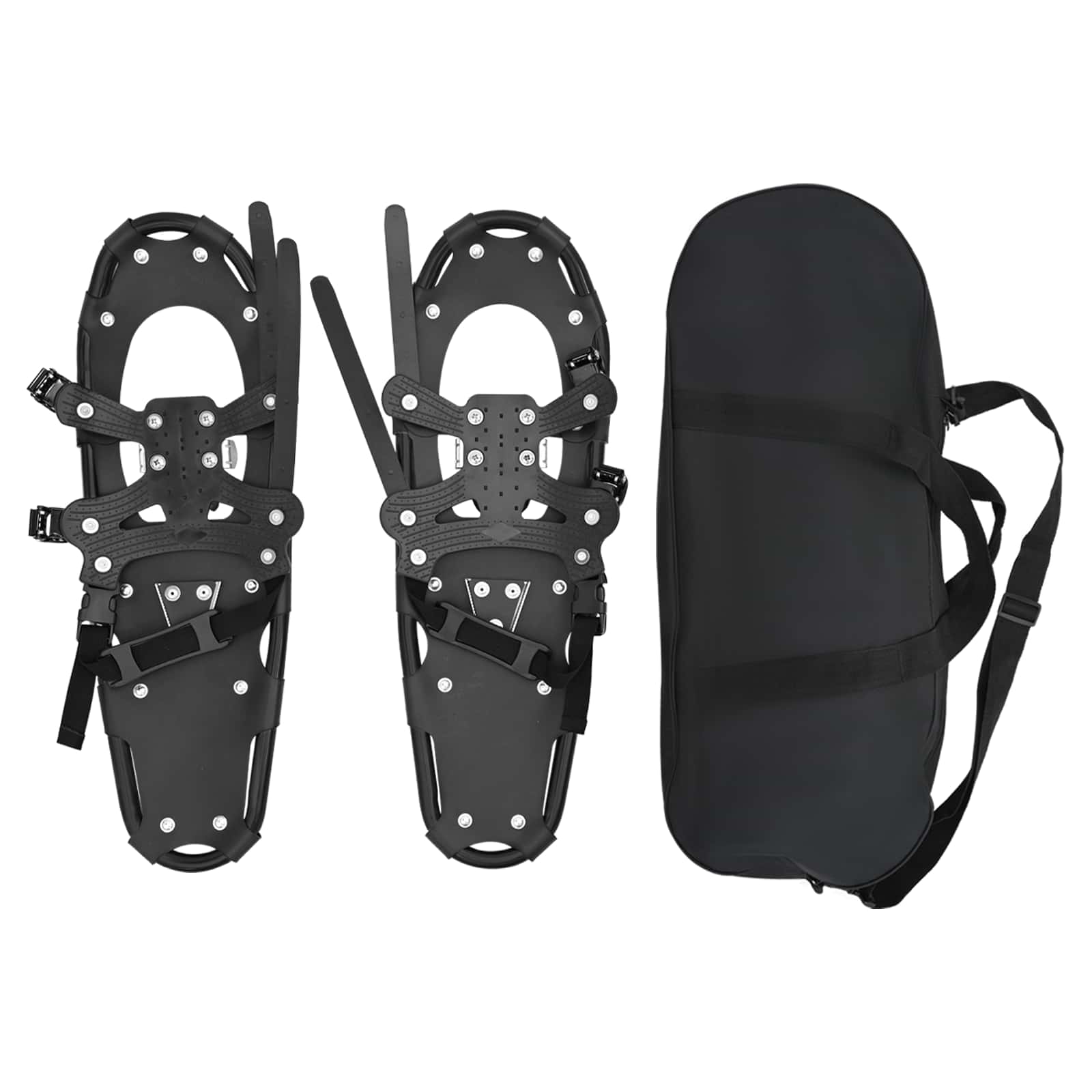 vidaXL 3 w 1 Rakiety śnieżne Czarny 63 x 21 cm Aluminium i HDPE