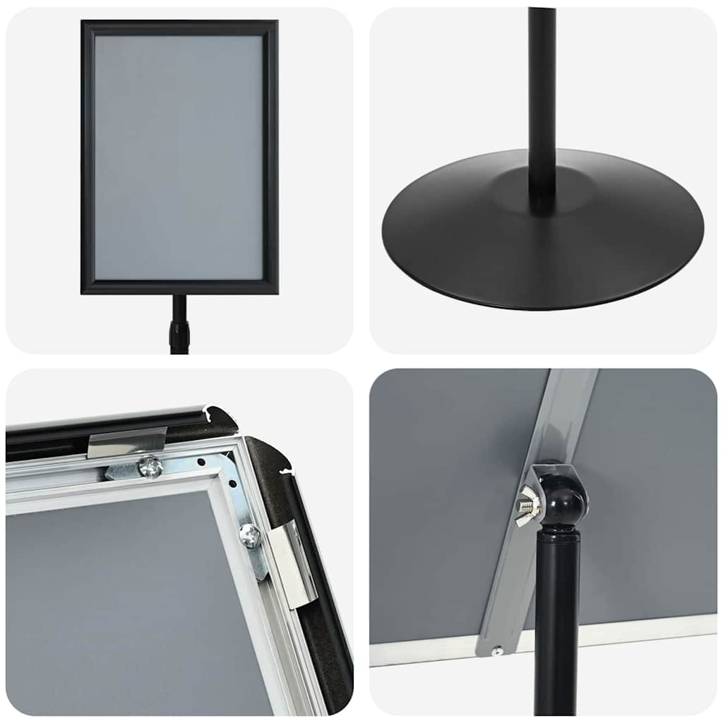 vidaXL Stojak na plakaty Srebrny a3 PVC i stal