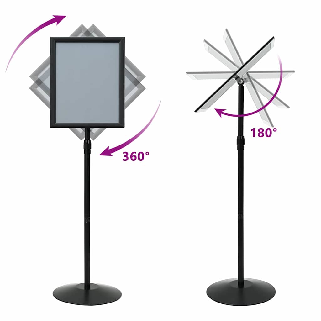 vidaXL Stojak na plakaty Srebrny a3 PVC i stal