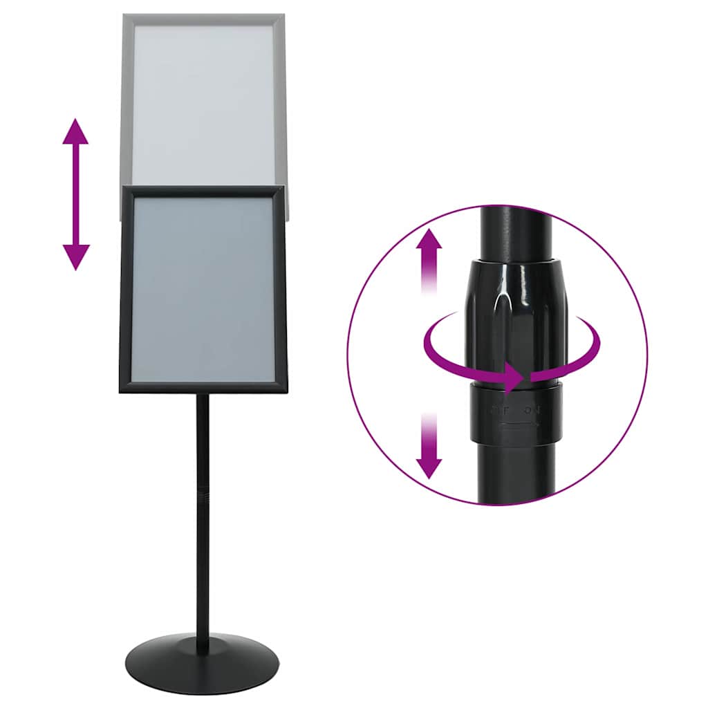 vidaXL Stojak na plakaty Srebrny a3 PVC i stal