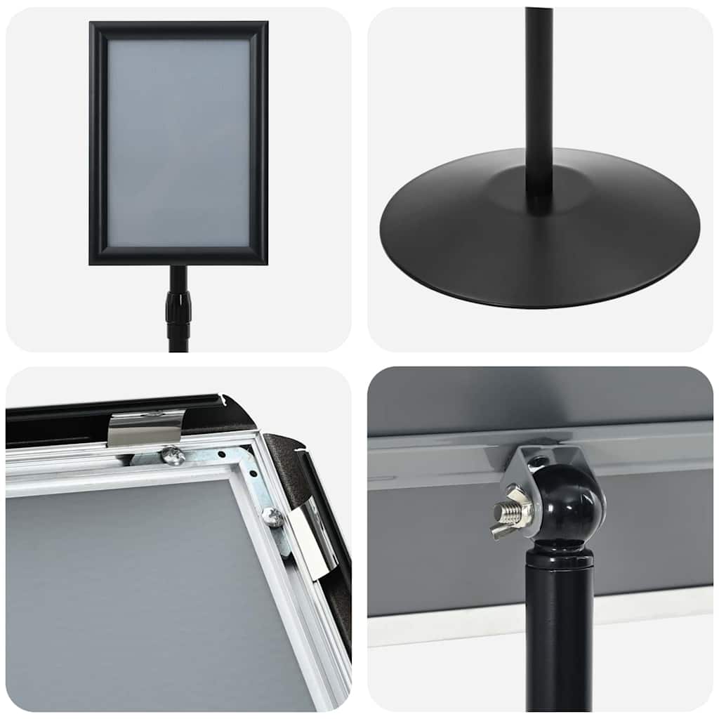 vidaXL Stojak na plakaty Srebrny a4 PVC i stal