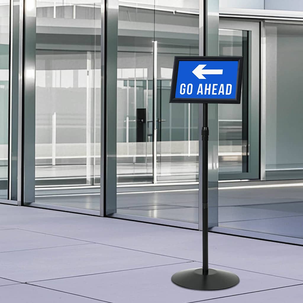 vidaXL Stojak na plakaty Srebrny a4 PVC i stal