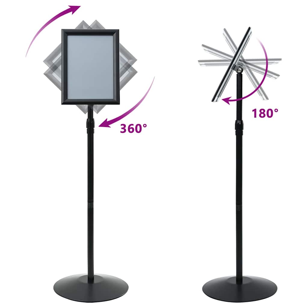 vidaXL Stojak na plakaty Srebrny a4 PVC i stal