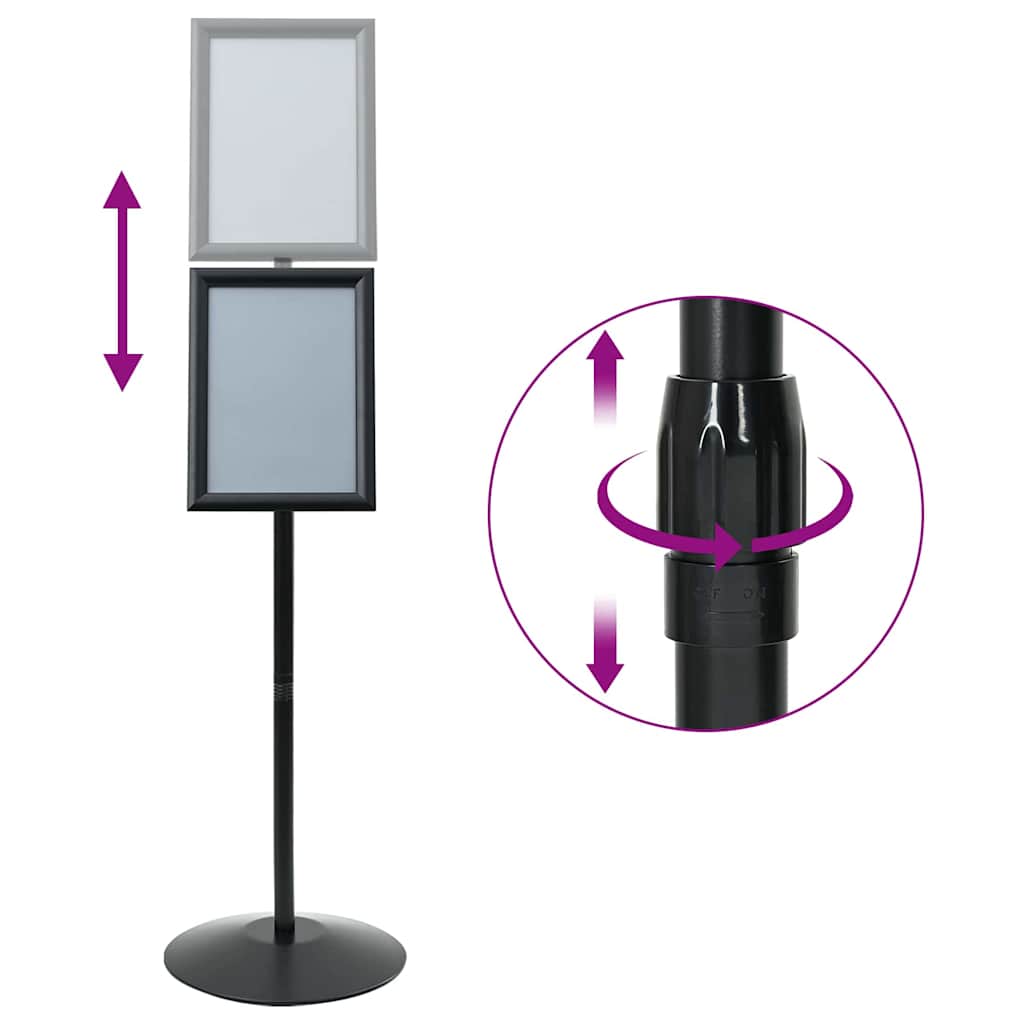 vidaXL Stojak na plakaty Srebrny a4 PVC i stal