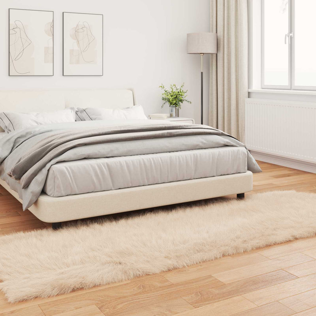 vidaXL Dywan z sztucznej owczej skóry TAFALLA Beżowy 80 x 250 cm