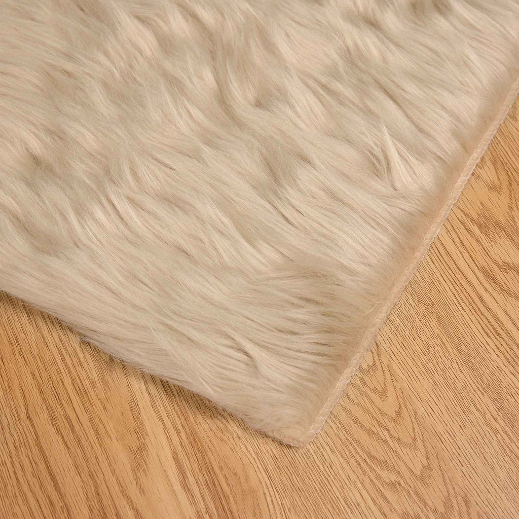 vidaXL Dywan z sztucznej owczej skóry TAFALLA Beżowy 200 x 200 cm