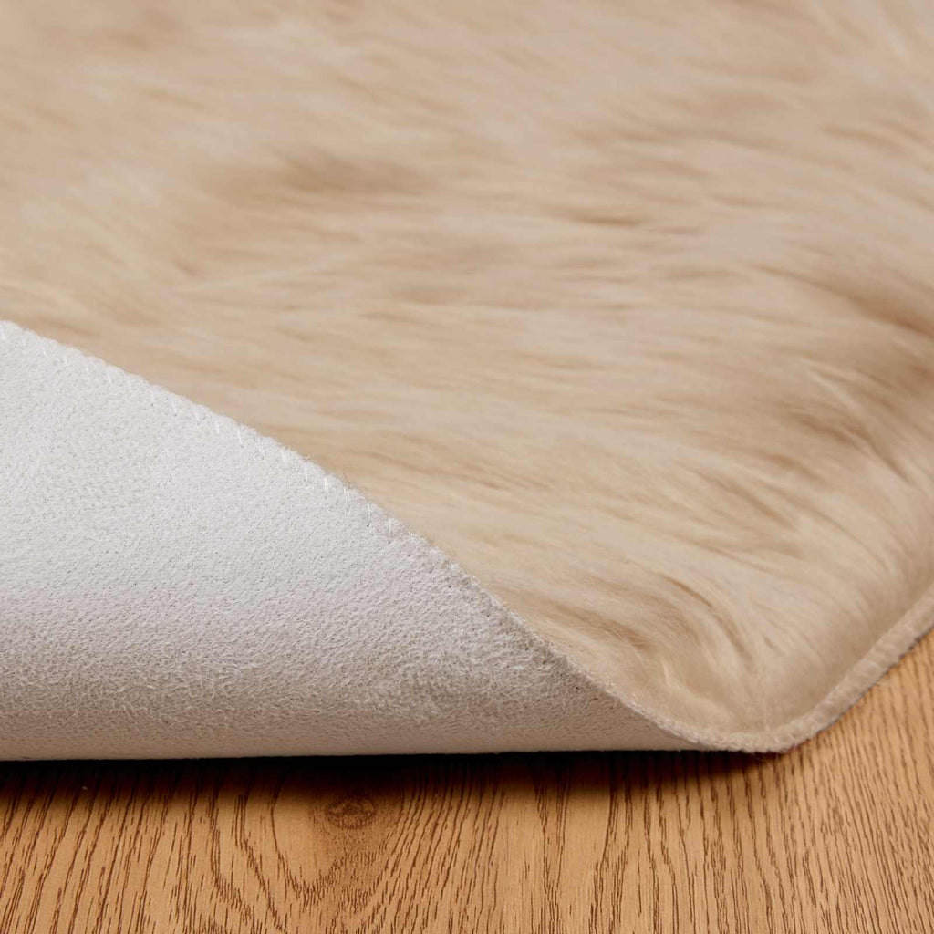 vidaXL Dywan z sztucznej owczej skóry TAFALLA Beżowy Ø 80 cm Poliester