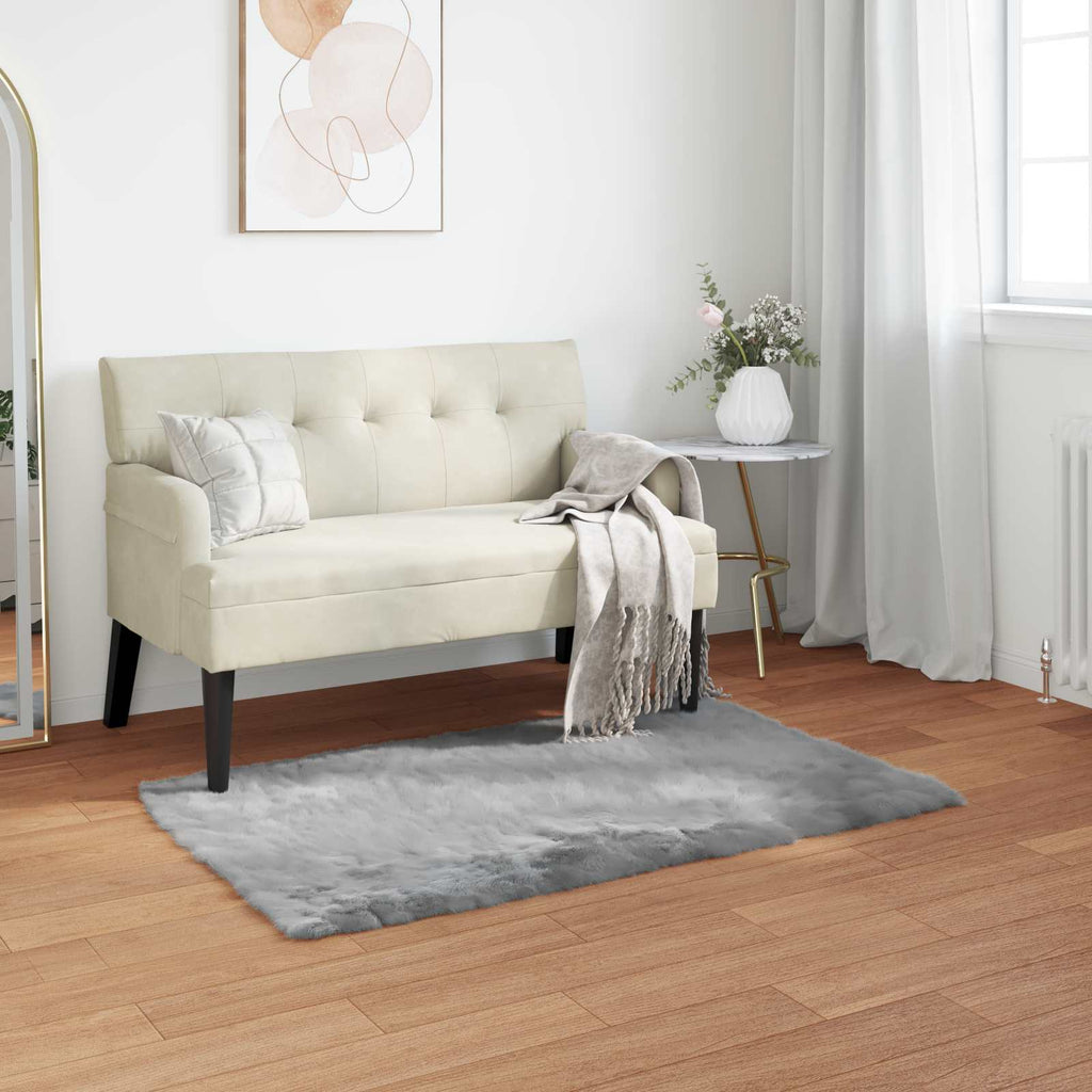 vidaXL Dywan z sztucznej owczej skóry TAFALLA Szary 80 x 150 cm