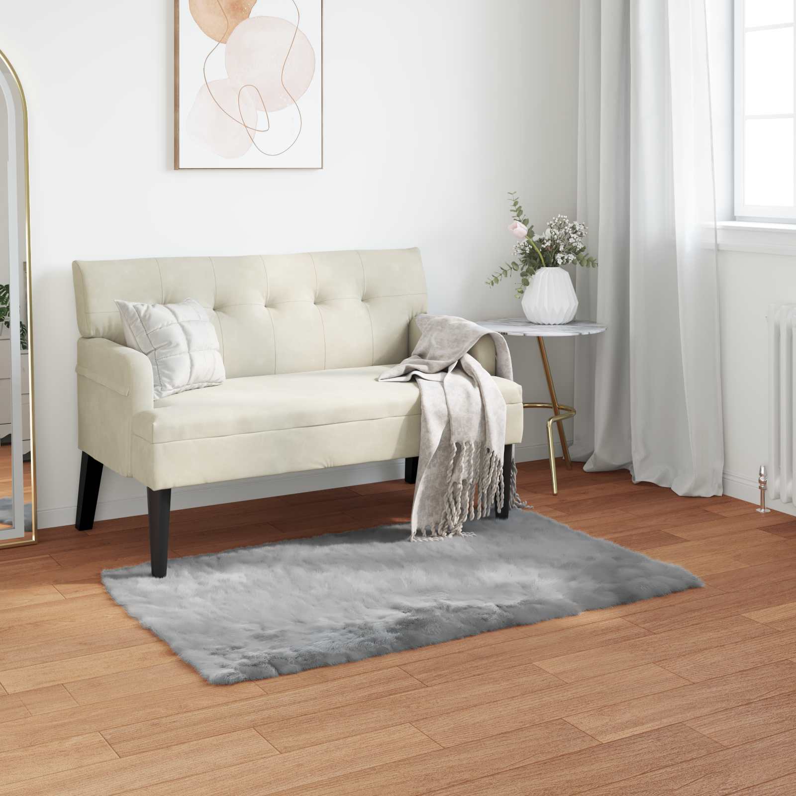 vidaXL Dywan z sztucznej owczej skóry TAFALLA Szary 80 x 150 cm