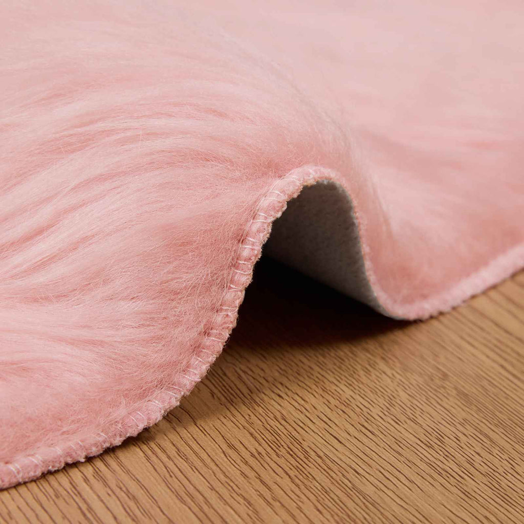 vidaXL Dywan z sztucznej owczej skóry TAFALLA różowy Ø 200 cm