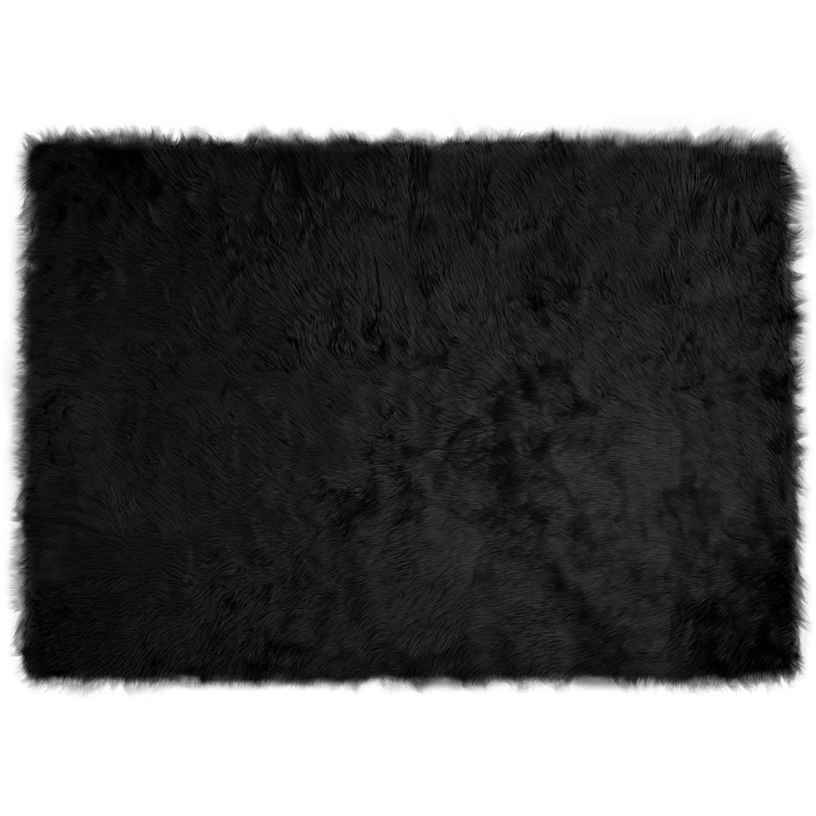 vidaXL Dywan z sztucznej owczej skóry TAFALLA Czarny 140 x 200 cm