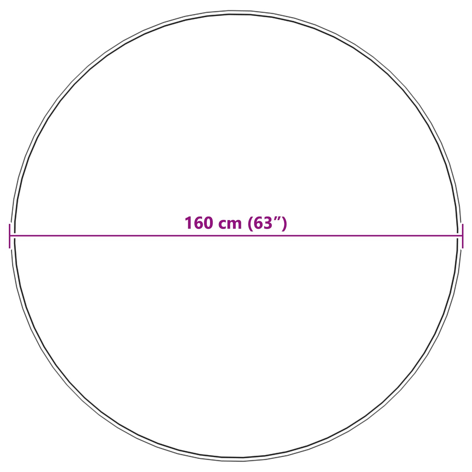 vidaXL Dywan z sztucznej owczej skóry TAFALLA Czarny Ø 160 cm