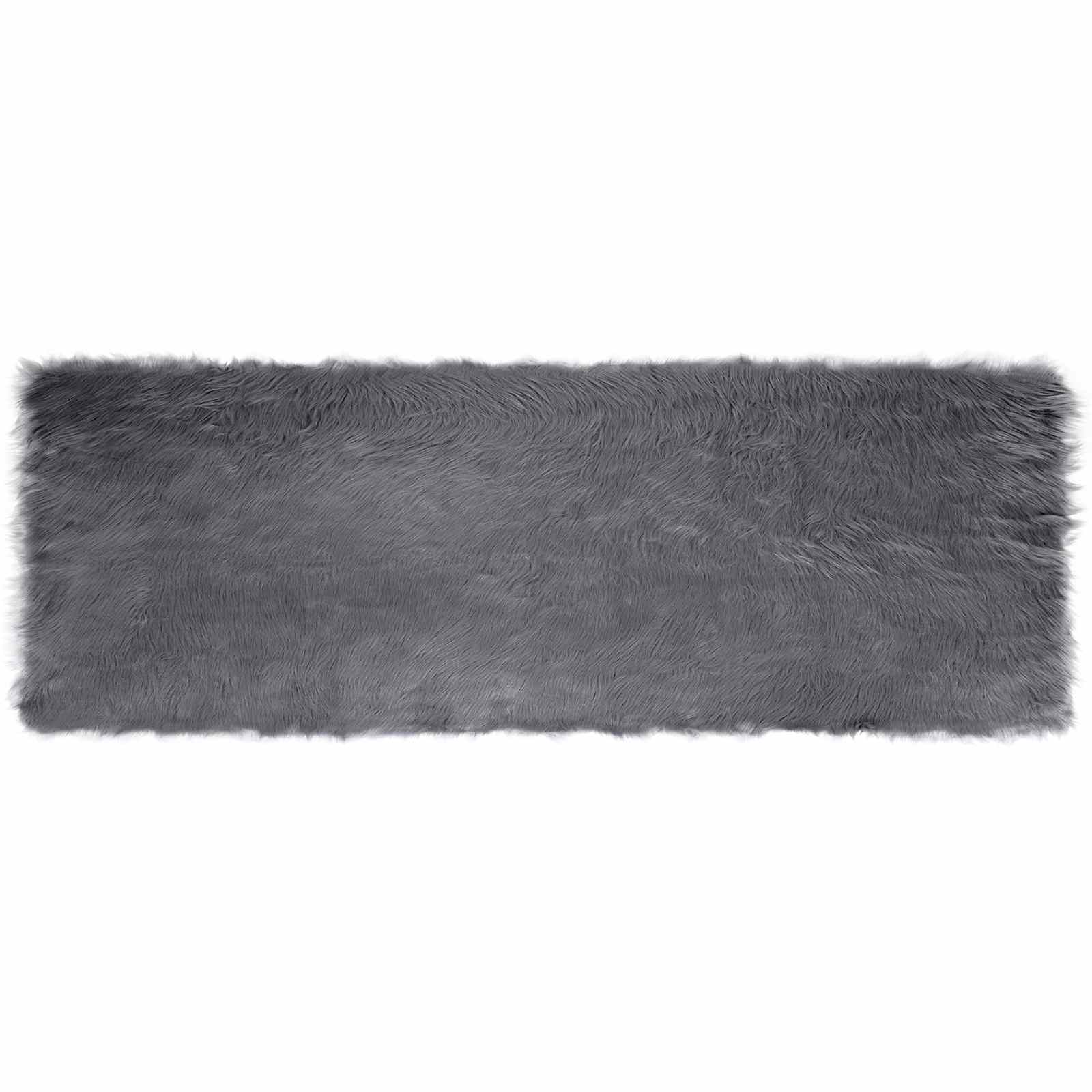 vidaXL Dywan z sztucznej owczej skóry TAFALLA antracytowy 80 x 250 cm