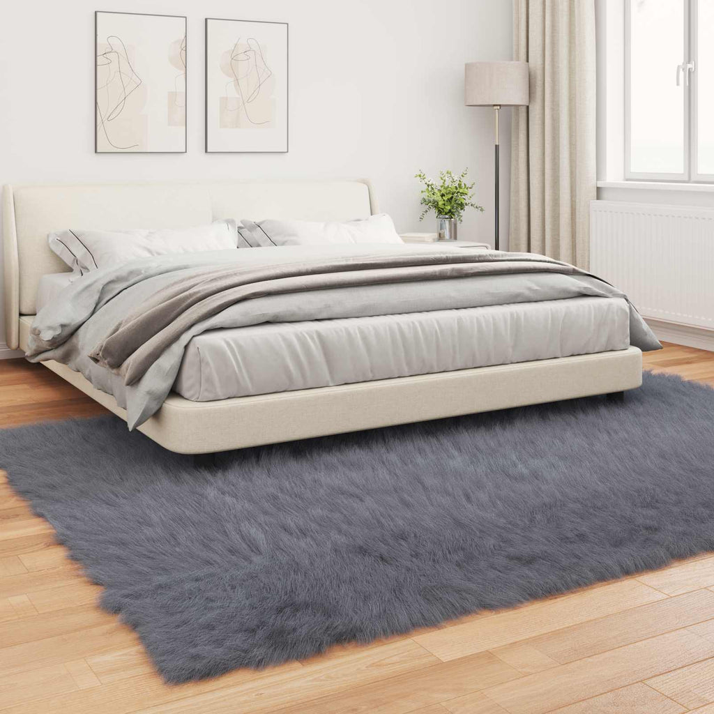 vidaXL Dywan z sztucznej owczej skóry TAFALLA antracytowy 240 x 340 cm