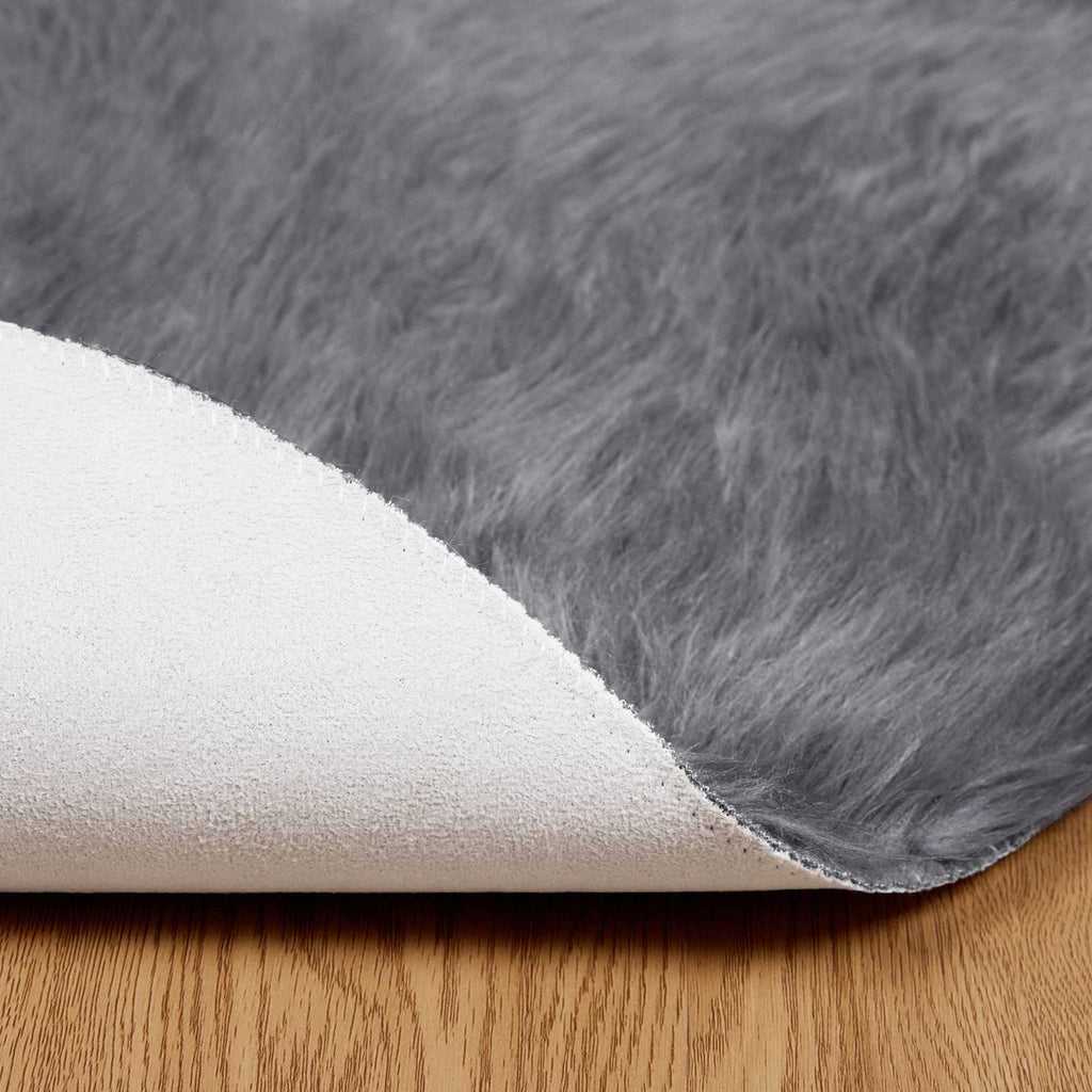 vidaXL Dywan z sztucznej owczej skóry TAFALLA antracytowy Ø 80 cm