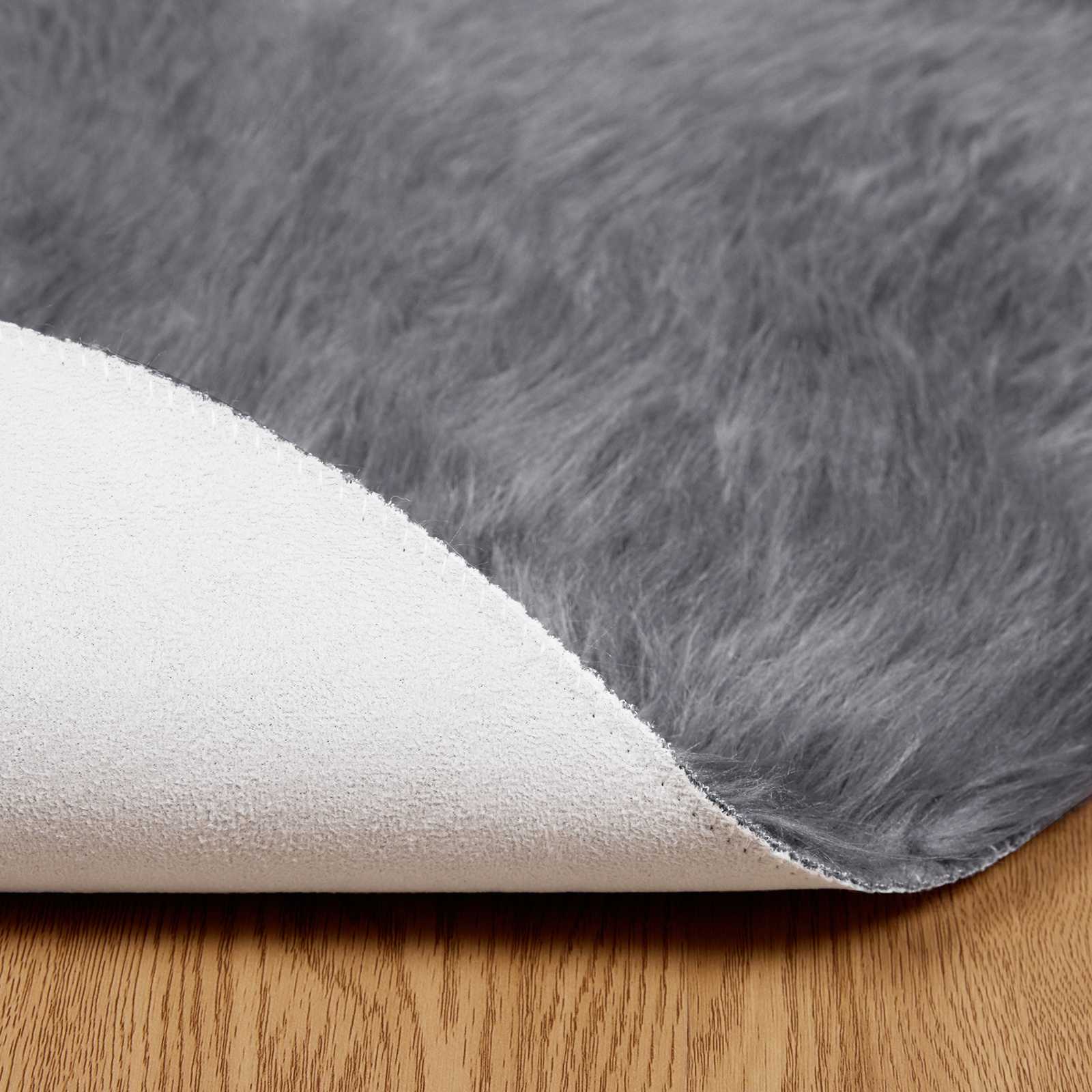 vidaXL Dywan z sztucznej owczej skóry TAFALLA antracytowy Ø 80 cm