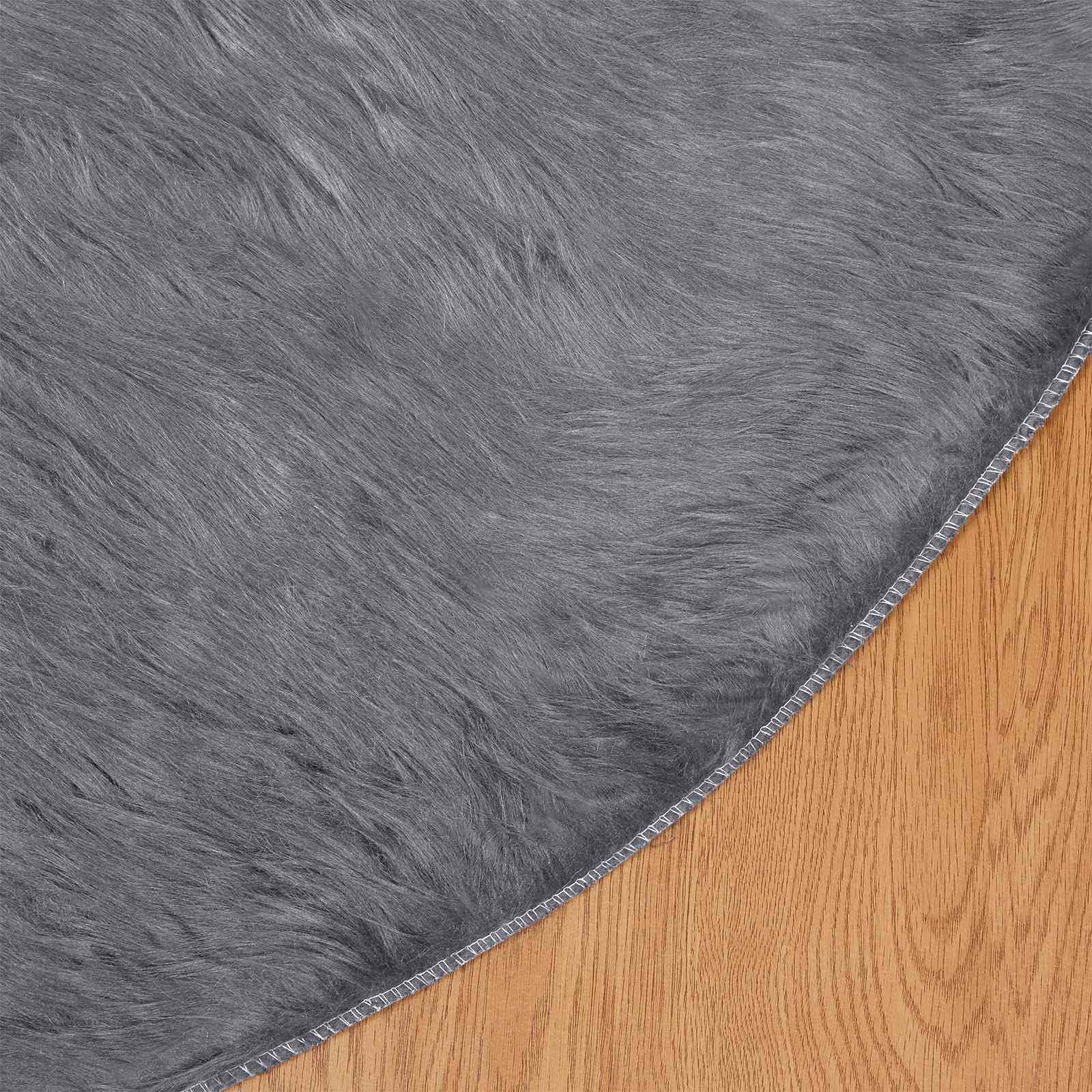 vidaXL Dywan z sztucznej owczej skóry TAFALLA antracytowy Ø 80 cm