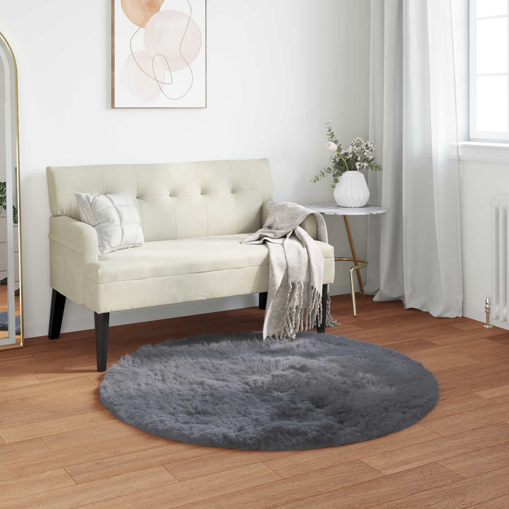 vidaXL Dywan z sztucznej owczej skóry TAFALLA antracytowy Ø 80 cm