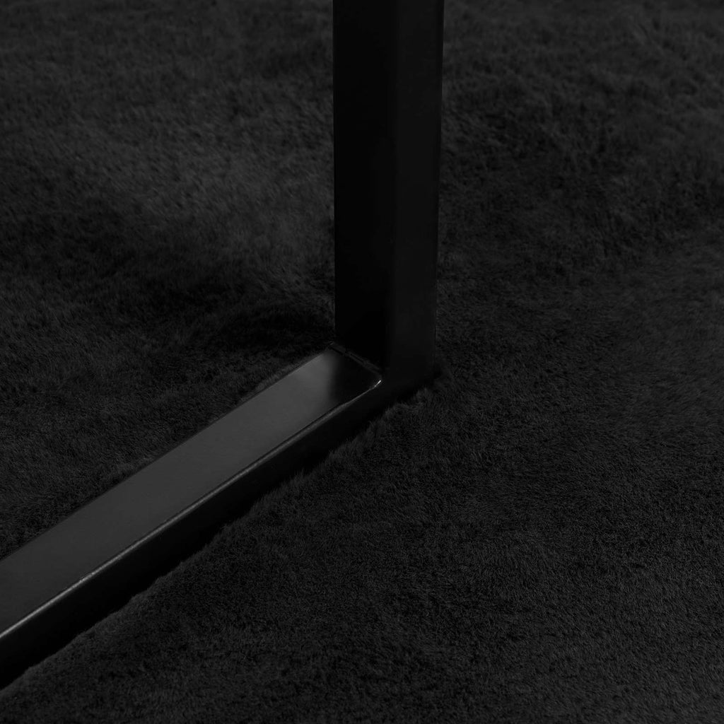 vidaXL Dywan antypoślizgowy z sztucznego futra królika OLITE Czarny