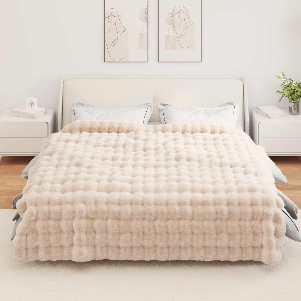 vidaXL Koc antypoślizgowy z sztucznego futra królika Olite 4 pcs