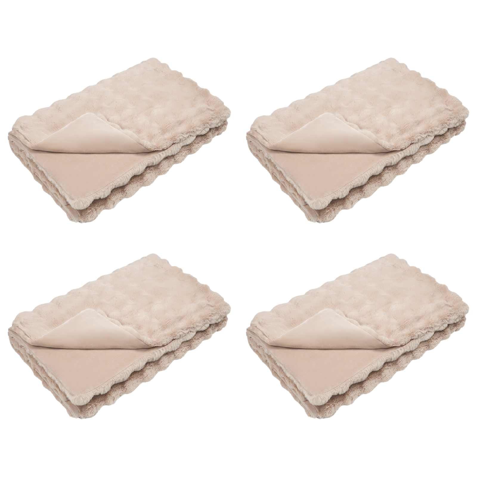 vidaXL Koc antypoślizgowy z sztucznego futra królika Olite 4 pcs