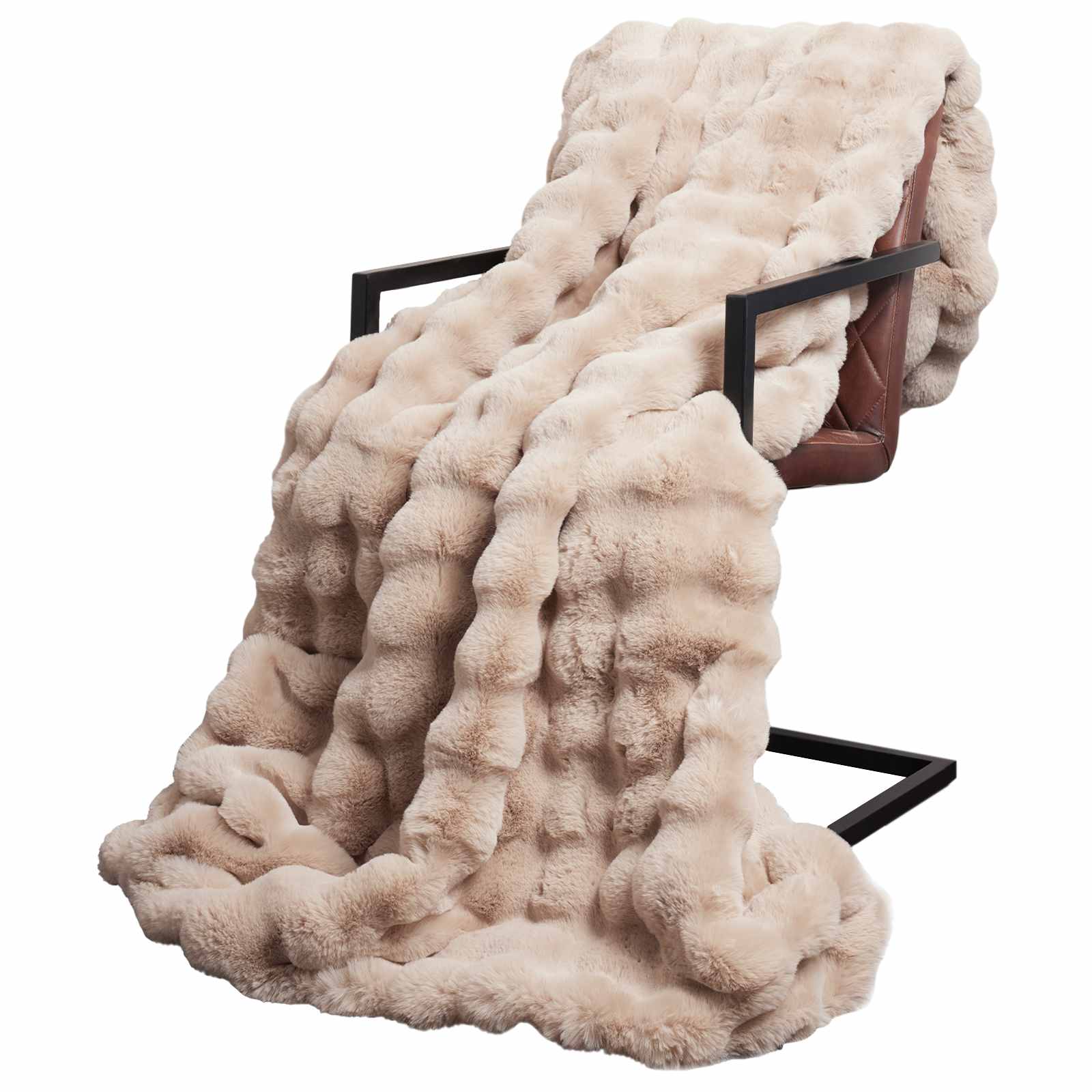 vidaXL Koc antypoślizgowy z sztucznego futra królika Olite 4 pcs