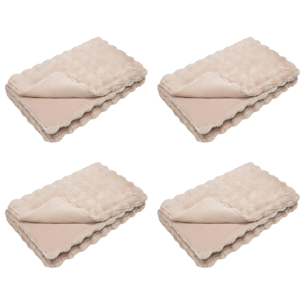vidaXL Koc antypoślizgowy z sztucznego futra królika Olite 4 pcs