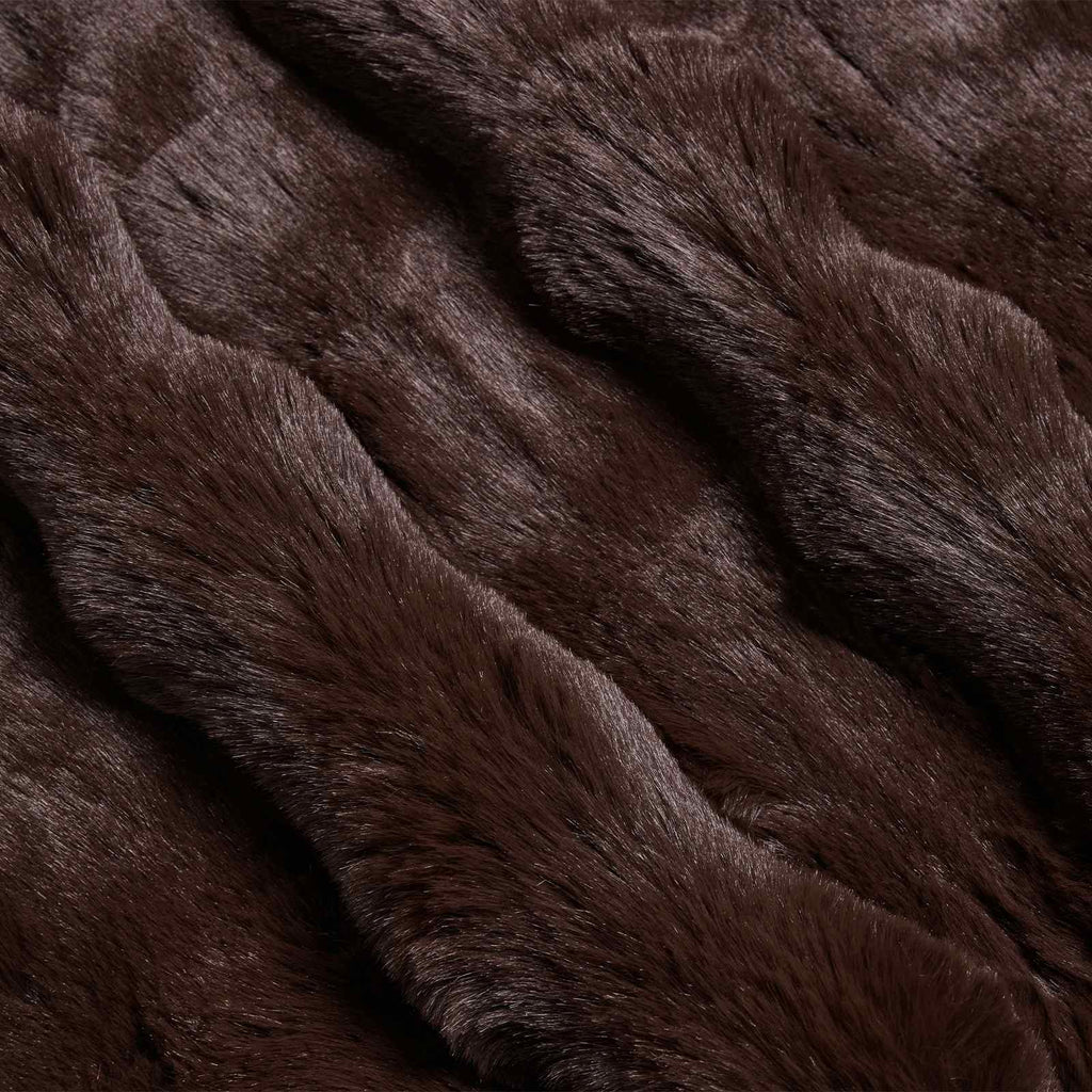 vidaXL Koc antypoślizgowy z sztucznego futra królika Olite 4 pcs Camel