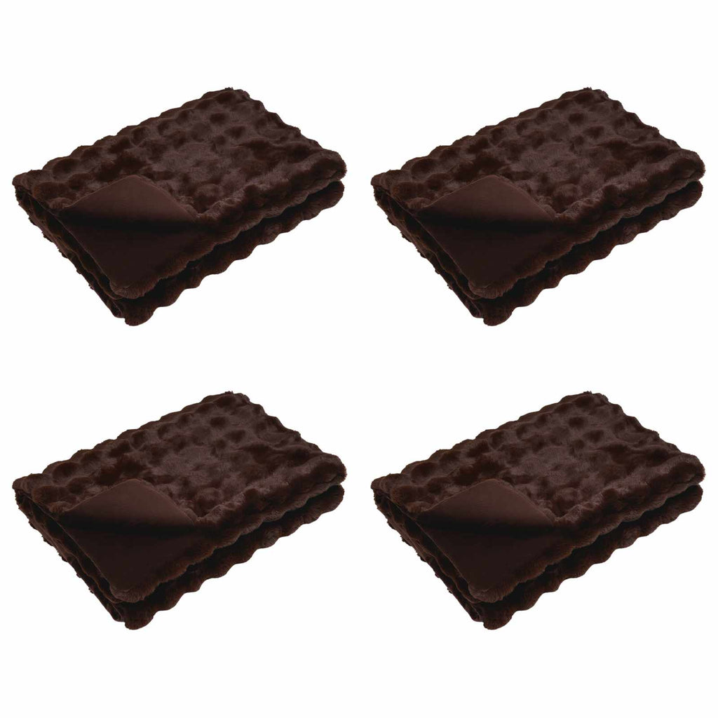 vidaXL Koc antypoślizgowy z sztucznego futra królika Olite 4 pcs Camel