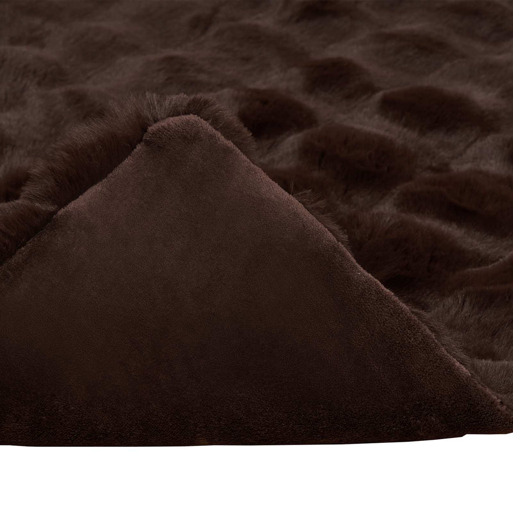 vidaXL Koc antypoślizgowy z sztucznego futra królika Olite 4 pcs Camel
