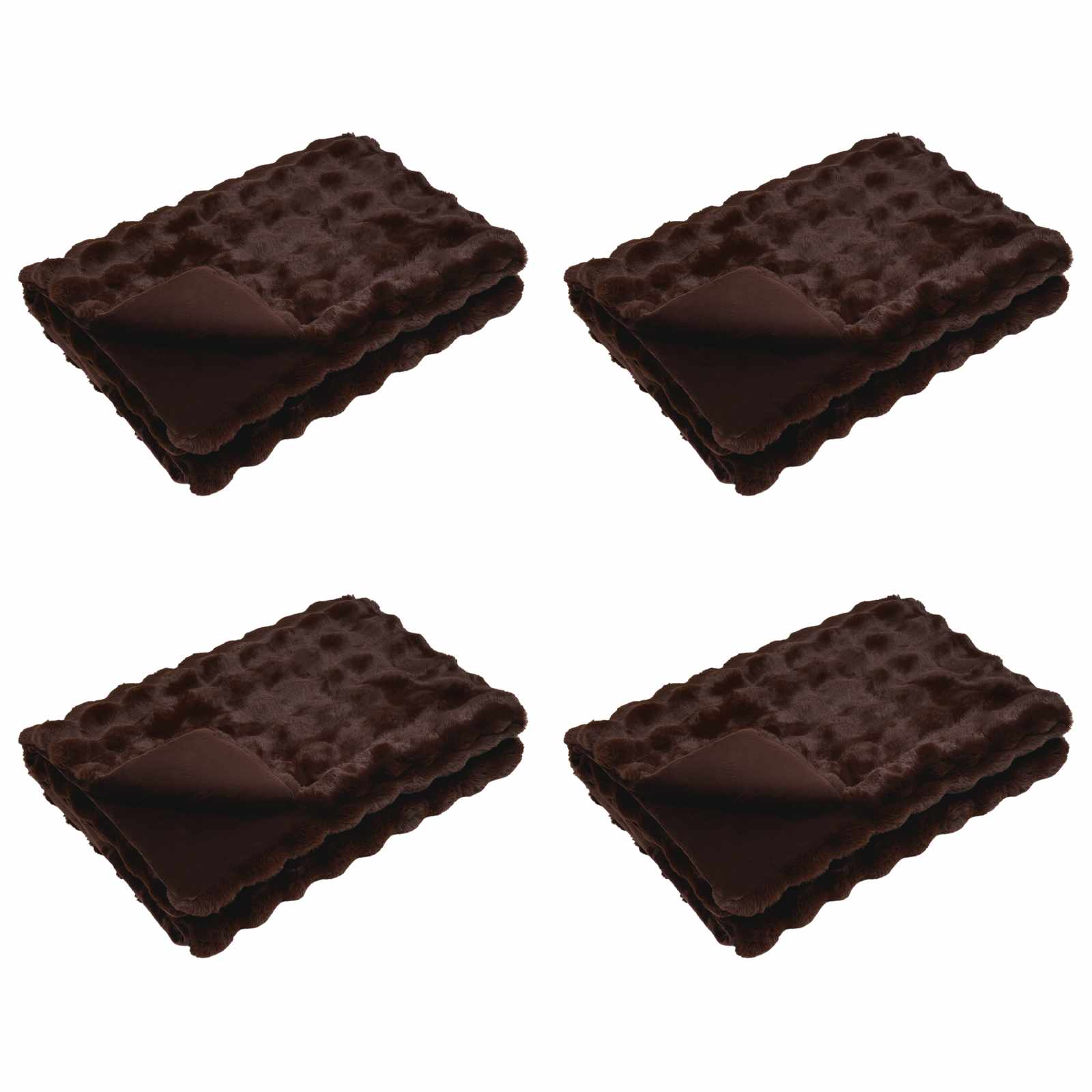 vidaXL Koc antypoślizgowy z sztucznego futra królika Olite 4 pcs Camel