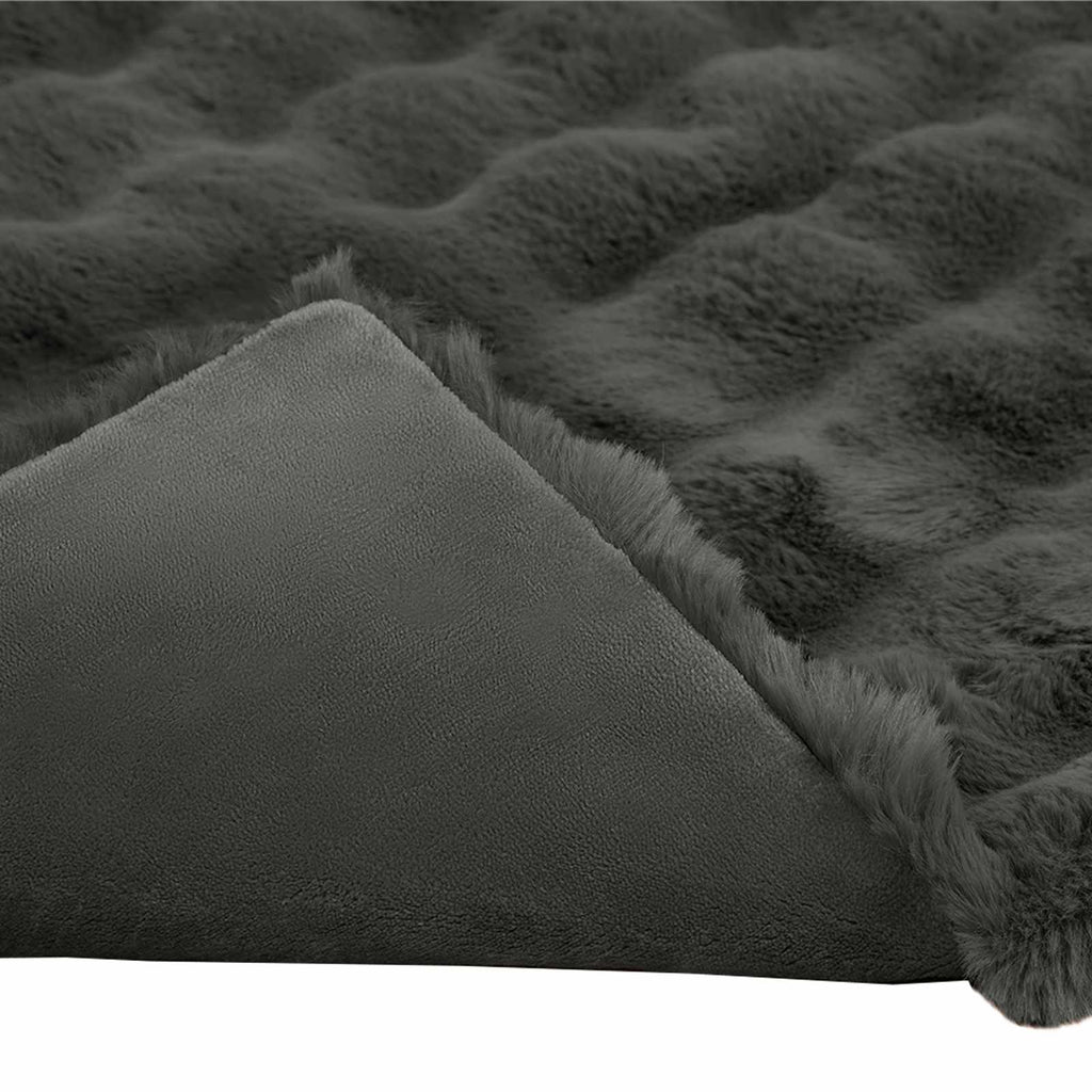 vidaXL Koc antypoślizgowy z sztucznego futra królika Olite 4 pcs