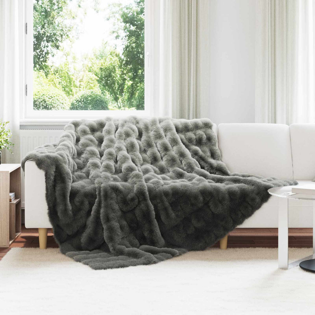 vidaXL Koc antypoślizgowy z sztucznego futra królika Olite 4 pcs