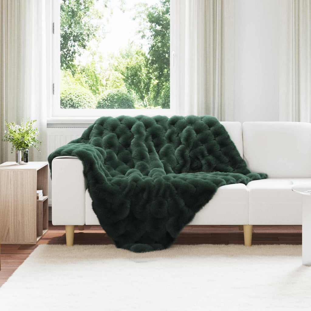 vidaXL Koc antypoślizgowy z sztucznego futra królika Olite 4 pcs