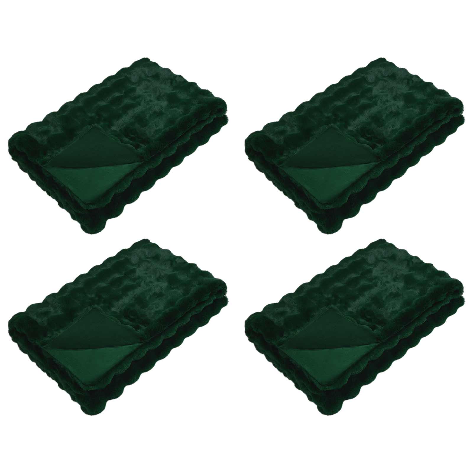 vidaXL Koc antypoślizgowy z sztucznego futra królika Olite 4 pcs
